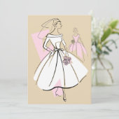 Mode Bride Neutrale vrijgezellenfeest van de Groep Kaart (Staand voorkant)