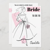 Mode Bride Pink Bride bridal doucheuitnodiging Kaart (Voorkant / Achterkant)