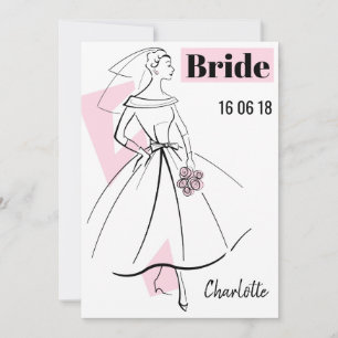 Mode Bride Pink Bride bridal doucheuitnodiging Kaart
