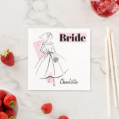Mode Bride Pink Bride Name papieren servetten (Insitu)