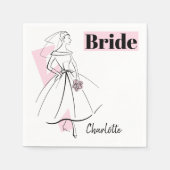 Mode Bride Pink Bride Name papieren servetten (Voorkant)
