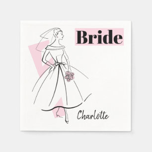Mode Bride Pink Bride Name papieren servetten