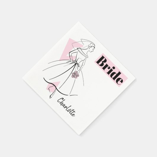 Mode Bride Pink Bride Name papieren servetten (Hoek)