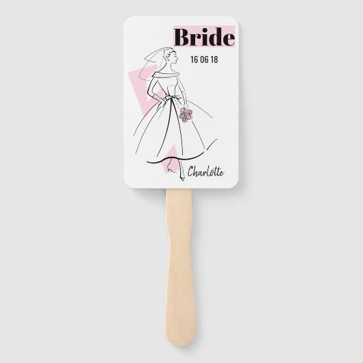 Mode Bride Pink Bride ventilatorpeddel Handwaaier (Achterkant)