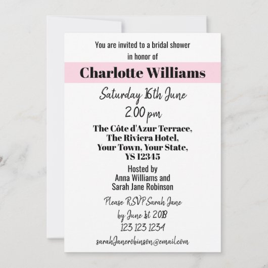 Mode Bride Pink Group bridal doucheuitnodiging Kaart (Achterkant)