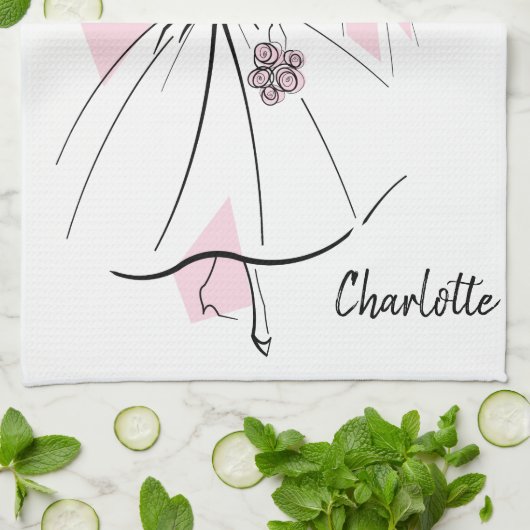 Mode Bride Pink Group Bride keukenhanddoek (Gevouwen)