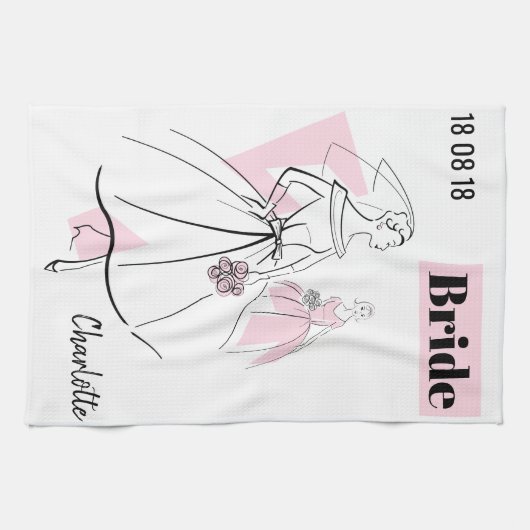 Mode Bride Pink Group Bride keukenhanddoek (Horizontaal)