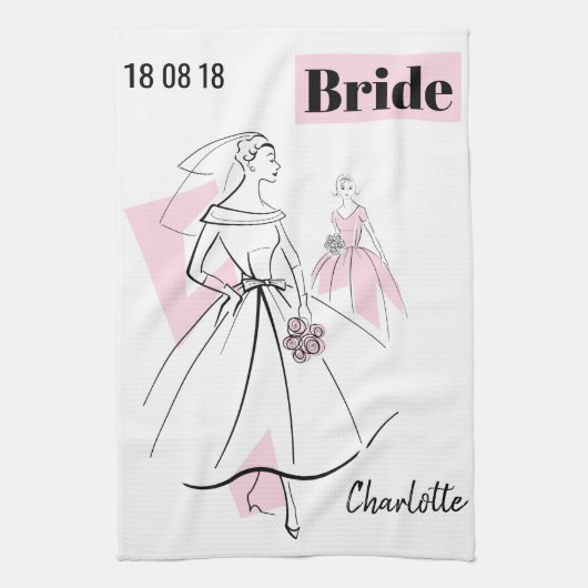 Mode Bride Pink Group Bride keukenhanddoek (Verticaal)