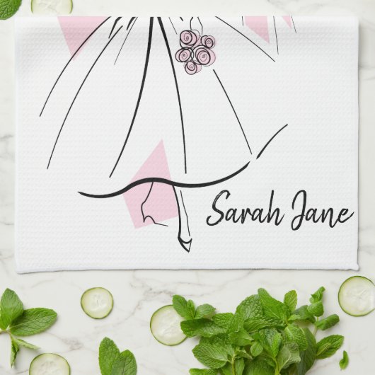 Mode Bride Pink Group Bridesmaid keukenhanddoek (Gevouwen)