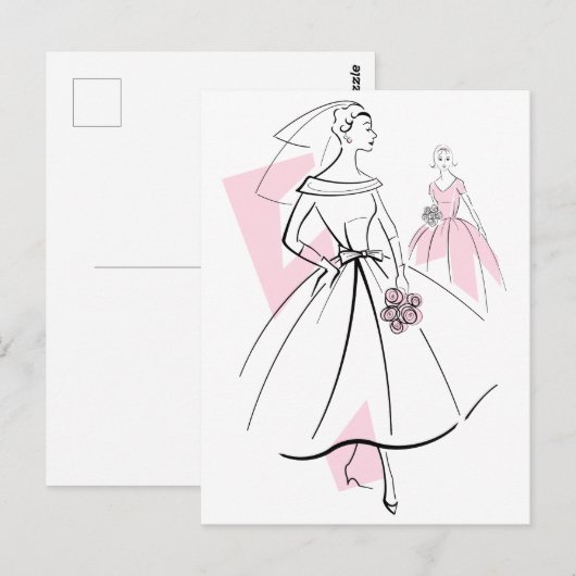 Mode Bride Pink Group briefkaart (Voorkant / Achterkant)