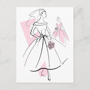 Mode Bride Pink Group briefkaart
