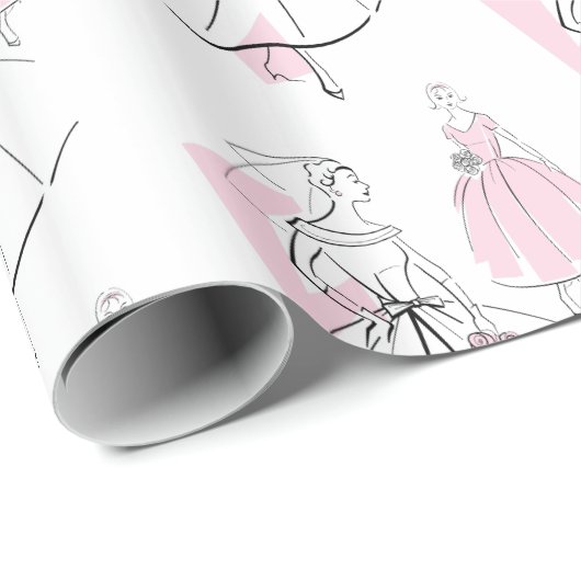 Mode Bride Pink Group inpakpapier (Rol Hoek)