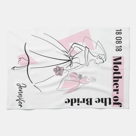 Mode Bride Pink Group Moeder van Bride Theedoek (Horizontaal)