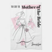 Mode Bride Pink Group Moeder van Bride Theedoek (Verticaal)