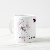 Mode Bride Pink Group Moeder van de Bride Naam Koffiemok (Voorkant links)