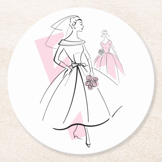 Mode Bride Pink Group onderzetter ronde (Voorkant)
