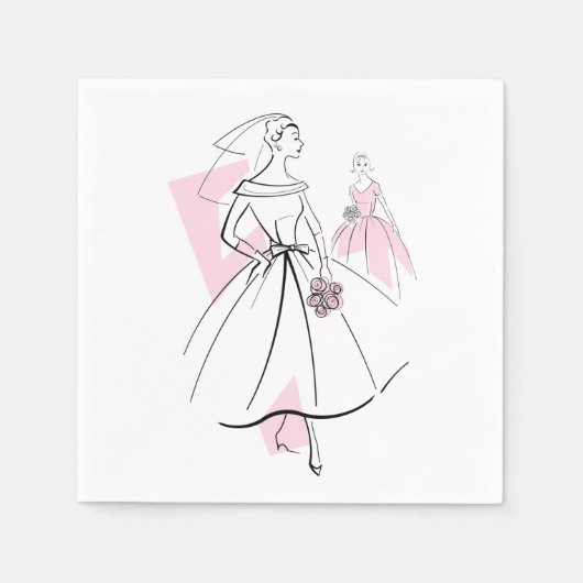 Mode Bride Pink Group papier servetten (Voorkant)