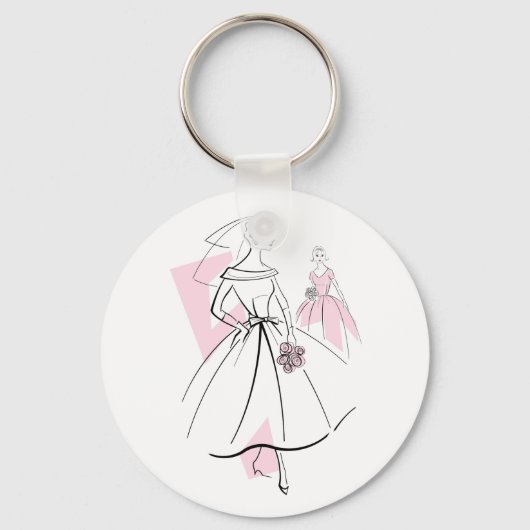 Mode Bride Pink Group sleutelhanger ronde (Voorkant)