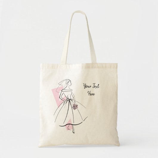 Mode Bride Pink Group Text budget tas (Voorkant)