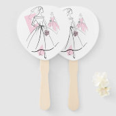 Mode Bride Pink Group ventilatorpeddel Handwaaier (Voorkant en achterkant)