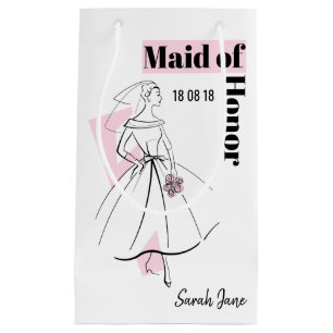 Mode Bride Pink Maid of Honor gift small bag small Klein Cadeauzakje