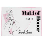 Mode Bride Pink Maid of Honor Grote Roze Groot Cadeauzakje (Achterkant)