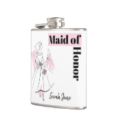 Mode Bride Pink Maid of Honor Name flask Heupfles (Links)