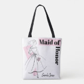 Mode Bride Pink Maid of Honor Name tas (Achterkant)