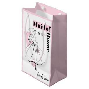 Mode Bride Pink Maid of Honor small roze Klein Cadeauzakje