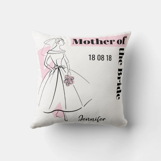 Mode Bride Pink Moeder van Bride goot kussen (Achterkant)