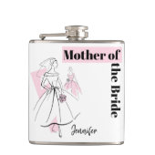 Mode Bride Pink Moeder van de Bride Name kolf Heupfles (Voorkant)