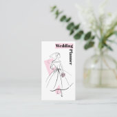 Mode Bride Pink Wedding Planner visitekaartje (Staand voorkant)