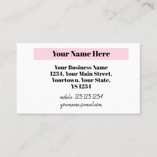 Mode Bride Pink Wedding Planner visitekaartje (Achterkant)