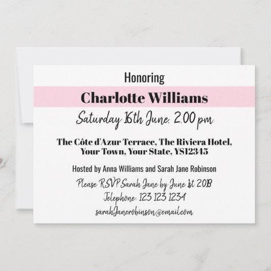 Mode Bride Roze Bachelorette Kaart (Achterkant)