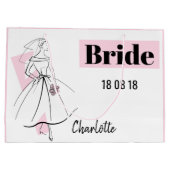 Mode Bride Roze bride cadeau grote roze tas Groot Cadeauzakje (Achterkant)
