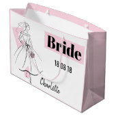 Mode Bride Roze bride cadeau grote roze tas Groot Cadeauzakje (Achterkant Gekanteld)