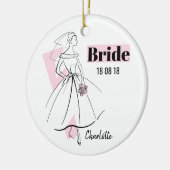 Mode Bride Roze Bride Datum Naam ornament (Links)