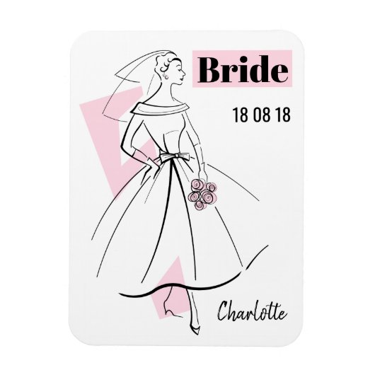 Mode Bride Roze Bride flexibele magneet (Verticaal)