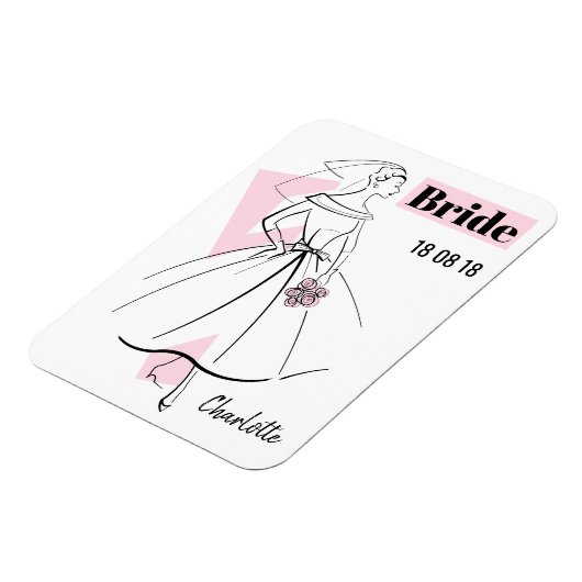 Mode Bride Roze Bride flexibele magneet (Linkerzijde)