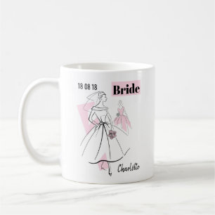 Mode Bride roze bride Groep Datum Naam 2 kanten Koffiemok