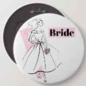 Mode Bride roze bride knoop Ronde Button 6,0 Cm (Voorkant /achterkant)