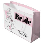 Mode Bride Roze bride Naam cadeau grote roze tas Groot Cadeauzakje (Achterkant Gekanteld)