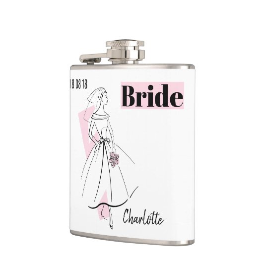 Mode Bride Roze bride Naam kolf Heupfles (Links)
