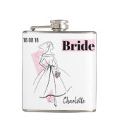 Mode Bride Roze bride Naam kolf Heupfles (Voorkant)