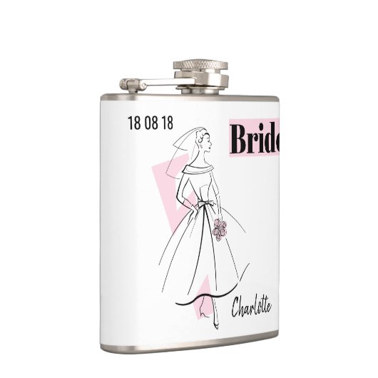 Mode Bride Roze bride Naam kolf Heupfles (Rechts)