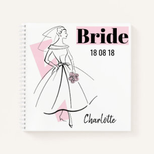 Mode Bride roze bride notitieboek vierkant