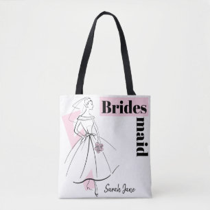 Mode Bride Roze Bridesmaid Name tas multi-back