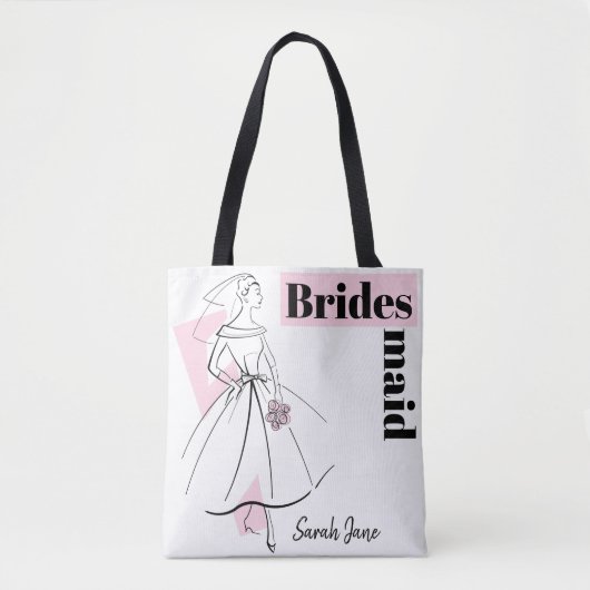 Mode Bride Roze Bridesmaid Name tas multi-back (Voorkant)