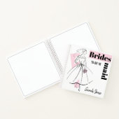 Mode Bride Roze Bridesmaid notitieboek vierkant (Binnen)