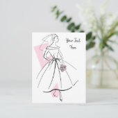 Mode Bride Roze briefkaart (Staand voorkant)